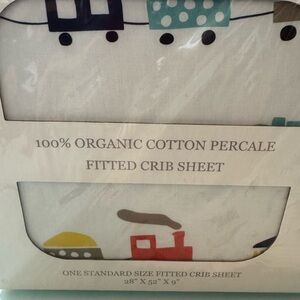 NIB Addison Belle Train Theme Crib Sheet